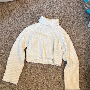 Aerie Cozy Cream Turtleneck Sweater